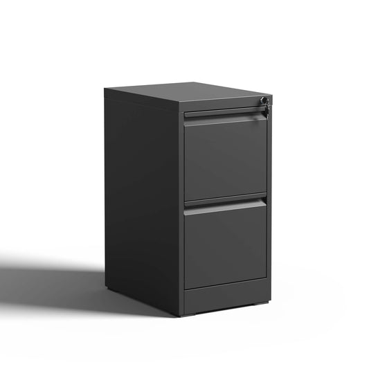 VIYET 28" Vertical 2-Drawer Metal File Cabinet with Lock, Compact Locking Filing Cabinet for Home Office, Fits Letter, Legal & A4 Files