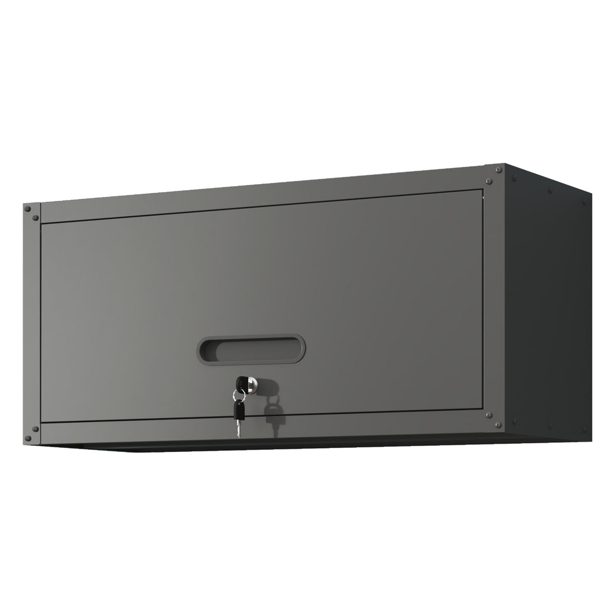 VIYET Wall Mounted Garage Cabinet, Lockable Metal Tool Storage Cabinet with Lift-Up Door, 120 Lbs Capacity, Steel Workshop Organizer