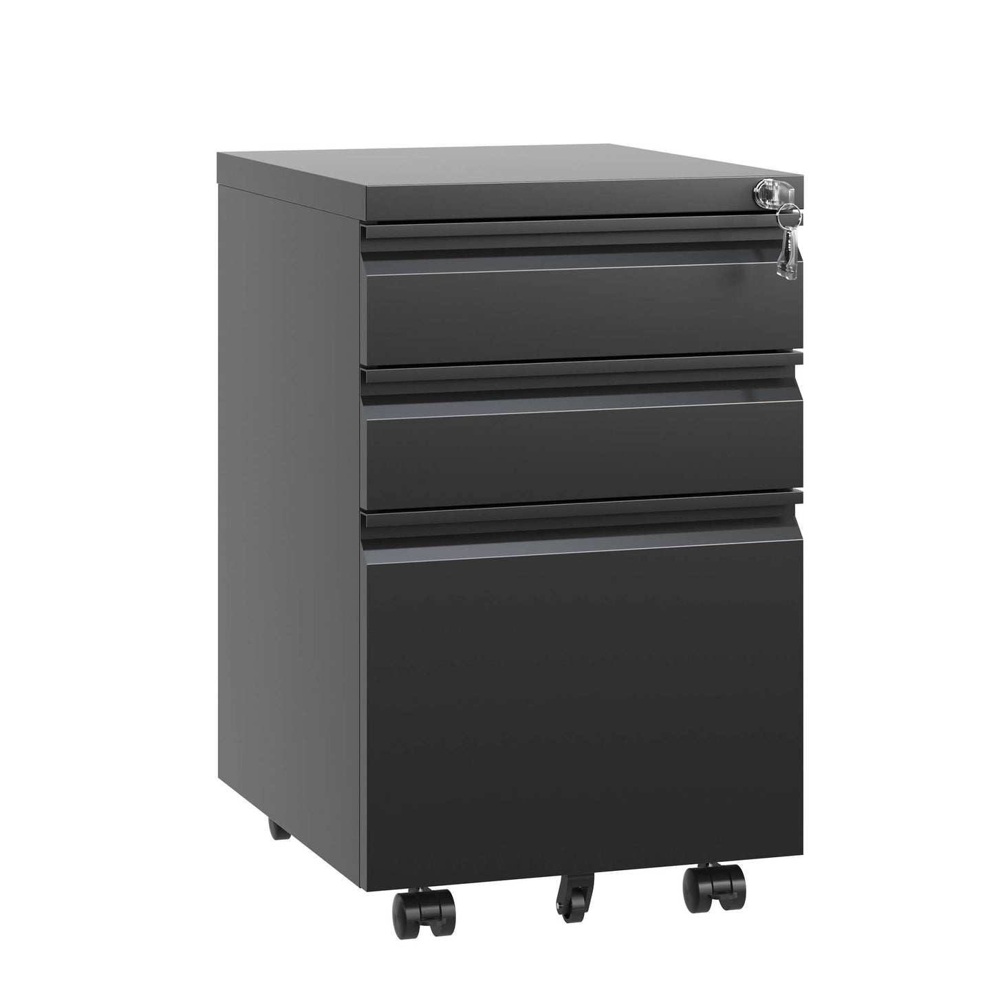 VIYET 2-Drawer Mobile Metal File Cabinet in Antique White with Lock, Rolling Under Desk Storage for Letter, Legal & A4 Files, Fully Assembled Except Wheels