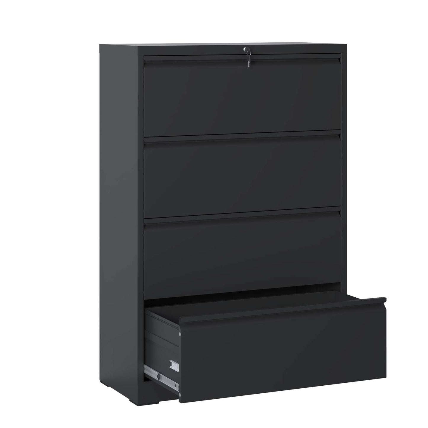 VIYET 4-Drawer Locking Lateral File Cabinet, Heavy-Duty Metal Office Storage with Full-Extension Drawers, Fits Letter, Legal & A4 Files