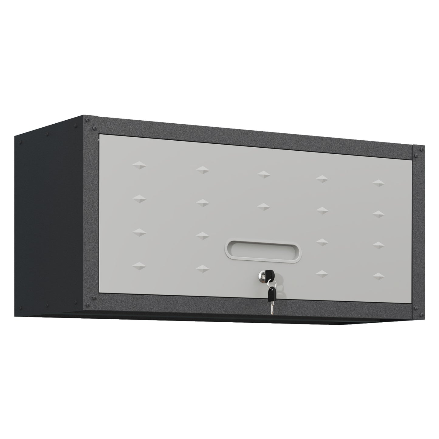 VIYET Wall Mounted Tool Storage Cabinet, Heavy Duty Steel Garage Cabinet with Lock, Hydraulic Lift Door, Workshop & Utility Room Wall Organizer