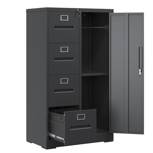 VIYET Locking Metal File Cabinet with 4 Drawers & Storage Cabinet, Office Storage Locker for Home Office, School & Business Use