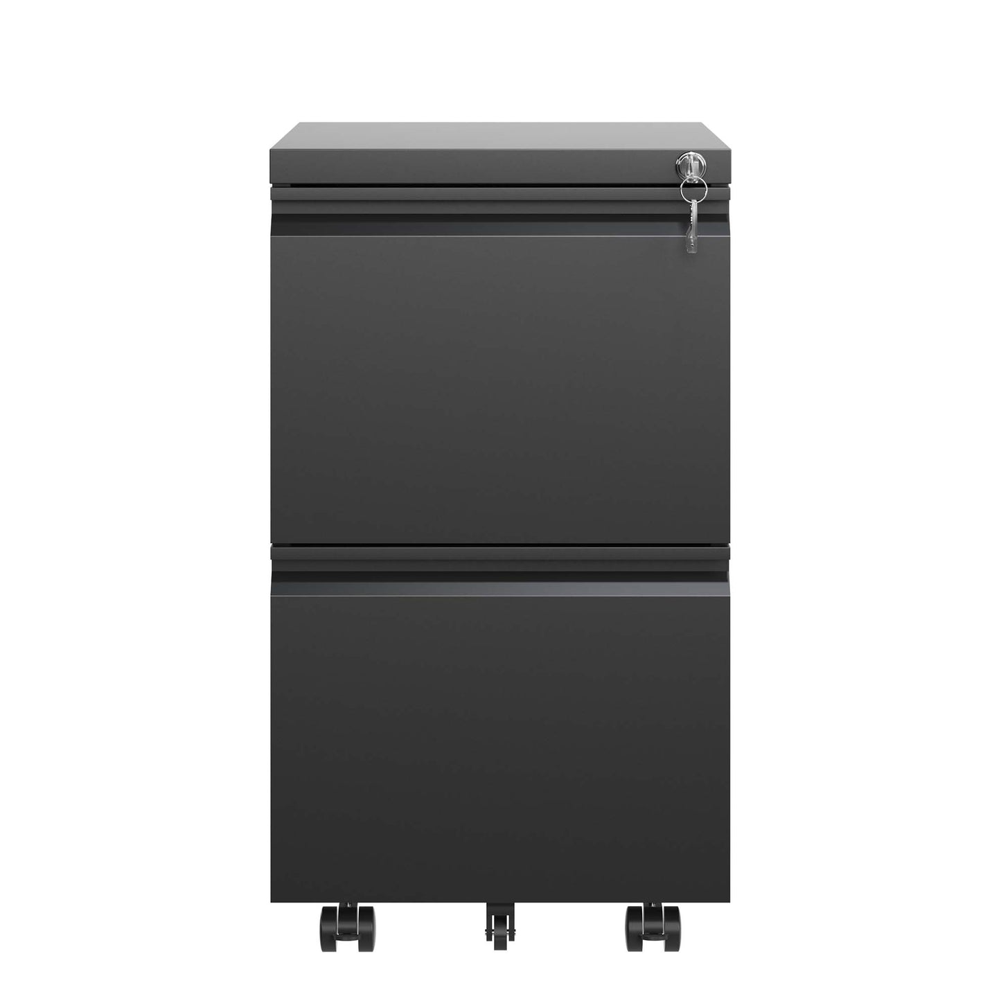 VIYET 2-Drawer Mobile Metal File Cabinet with Lock, Rolling Office Storage for Letter, Legal & A4 Hanging Files, Fully Assembled Except Wheels