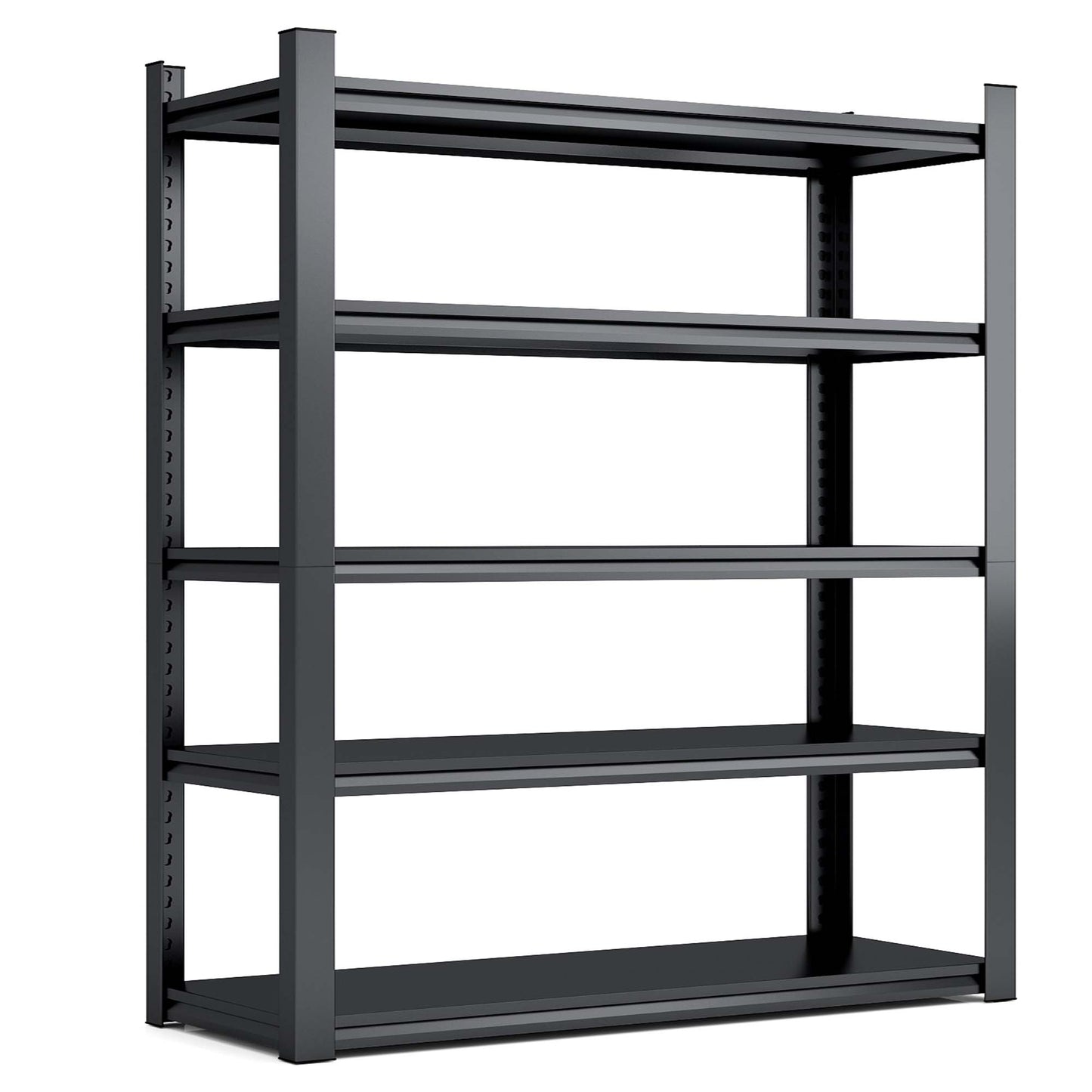 VIYET 78" 5-Tier Extra Wide Heavy-Duty Metal Storage Shelves - 2000lbs Capacity Adjustable Shelving for Garage, Warehouse & Gym, Black