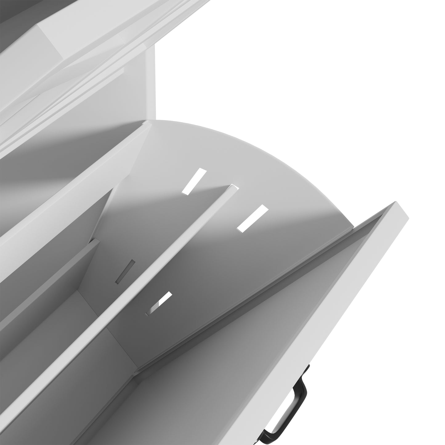 VIYET Metal Shoe Cabinet White, 4 Flip Drawers + 3 Storage Drawers, Entryway Shoe Storage Cabinet, Anti-Tip Narrow Shoe Organizer