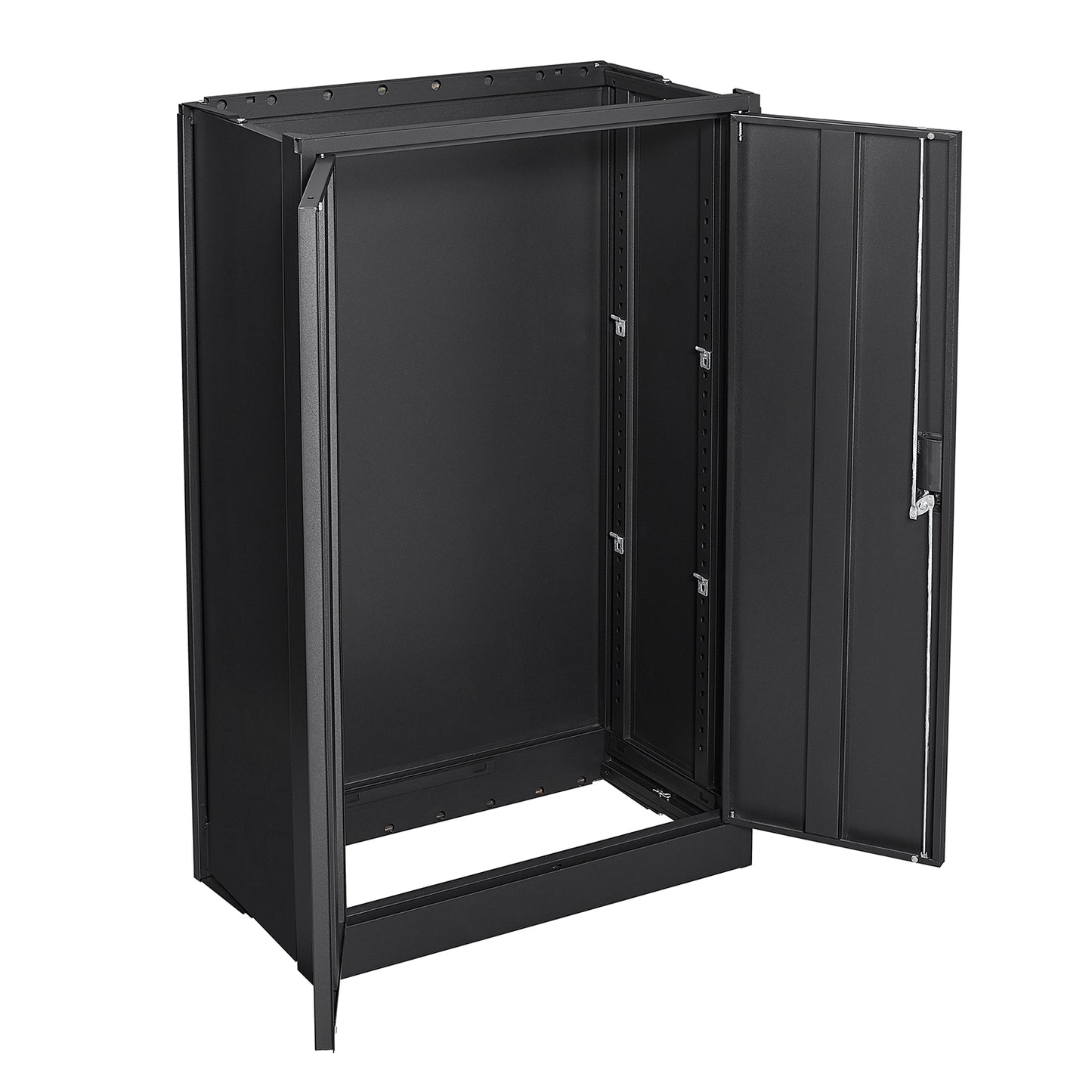 VIYET 41.97"H Metal Folding Storage Cabinet, Filing Cabinet w/ Locking Doors & Adjustable Shelf, Black