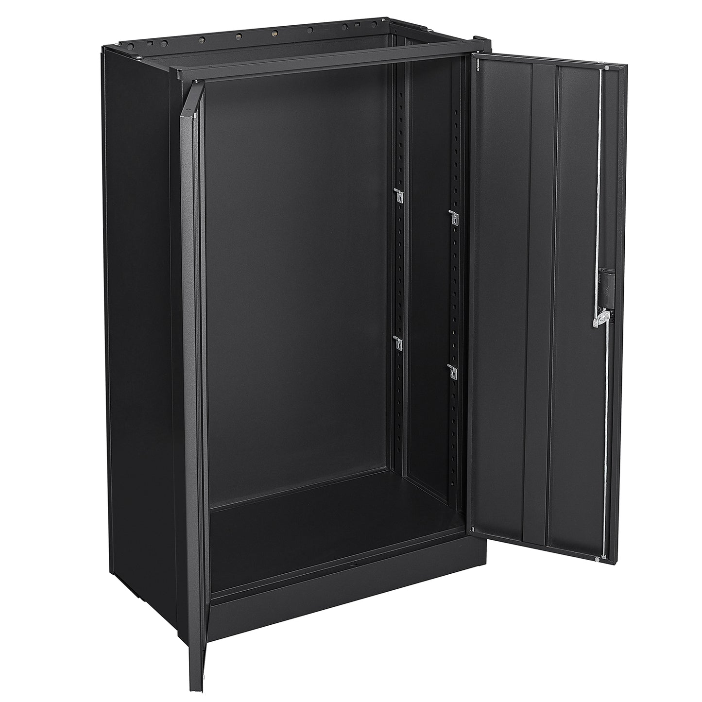 VIYET 41.97"H Metal Folding Storage Cabinet, Filing Cabinet w/ Locking Doors & Adjustable Shelf, Black
