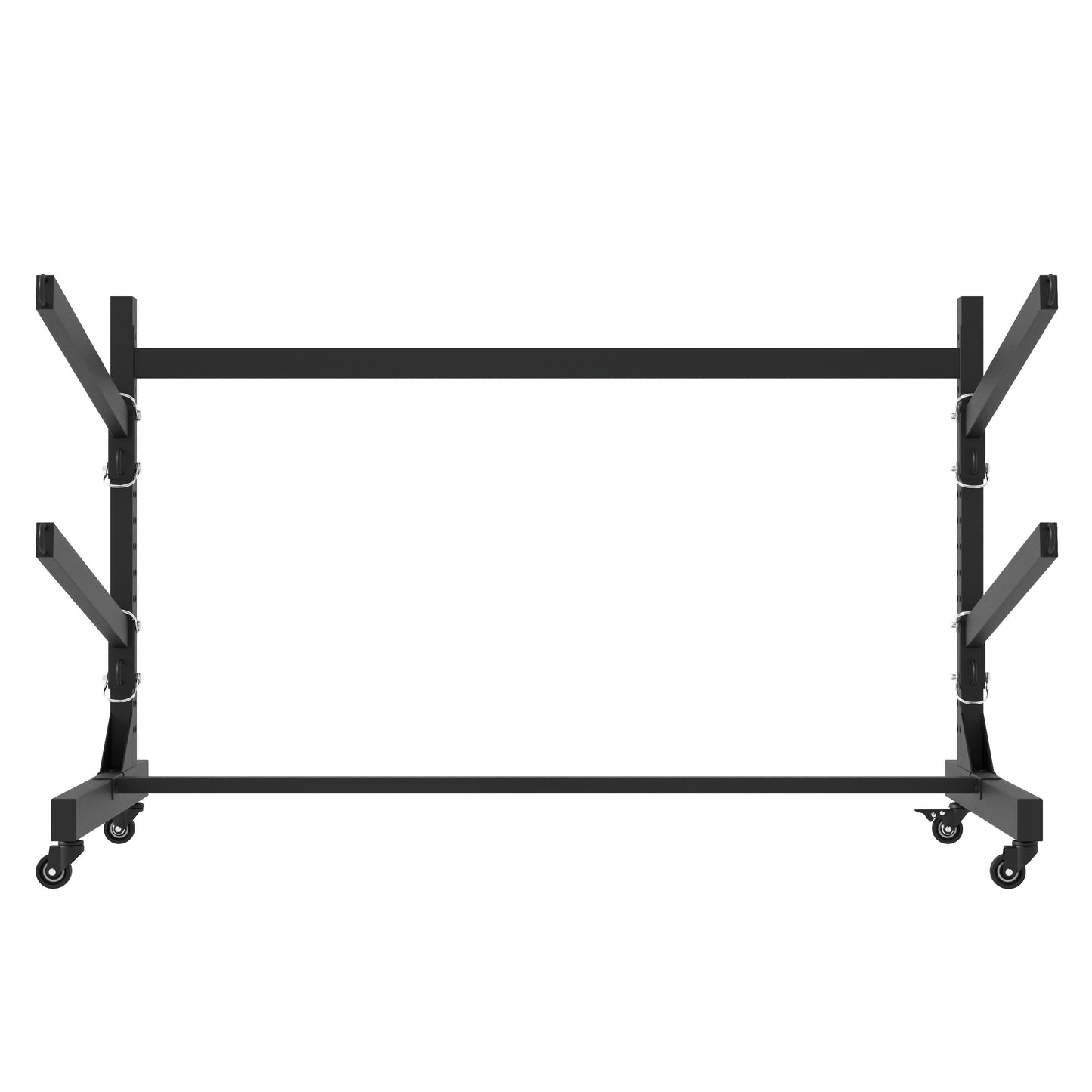 VIYET 27"H Freestanding Kayak Storage Rack, Heavy-Duty Adjustable Stand with Lockable Wheels, Holds 2 Kayaks/Canoe/SUP/Surfboard (Black)