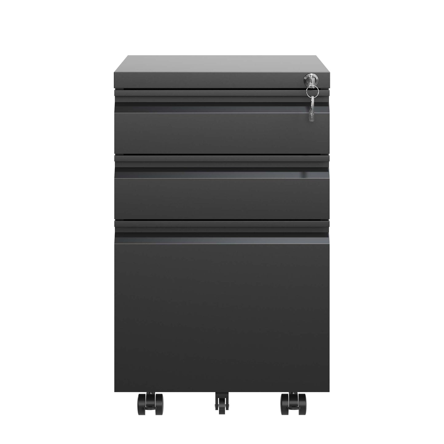 VIYET 2-Drawer Mobile Metal File Cabinet in Antique White with Lock, Rolling Under Desk Storage for Letter, Legal & A4 Files, Fully Assembled Except Wheels