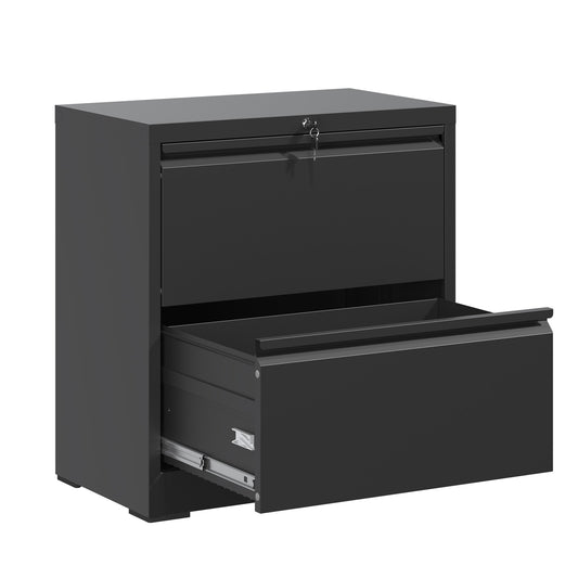VIYET Locking 2 Drawer Lateral File Cabinet, Steel Filing Cabinet for Home Office, Fits Letter, Legal & A4 Files