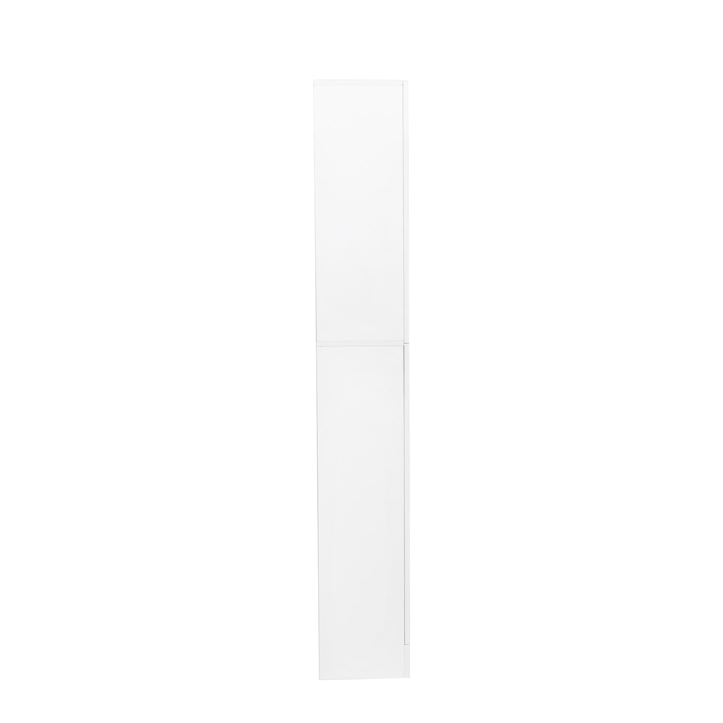 VIYET 75" Freestanding Storage Cabinet, MDF+Particle Board Organizer w/ 2 Doors & 3 Fixed Shelves (Kitchen/Dining Room Pantry),White+black