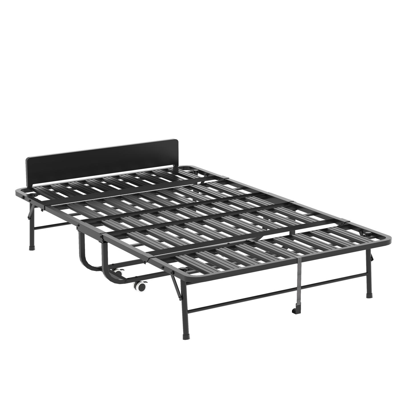 VIYET Folding Guest Bed with Adjustable Headboard, 5" Memory Foam Mattress, 450LB Heavy Duty Rollaway Bed for Adults