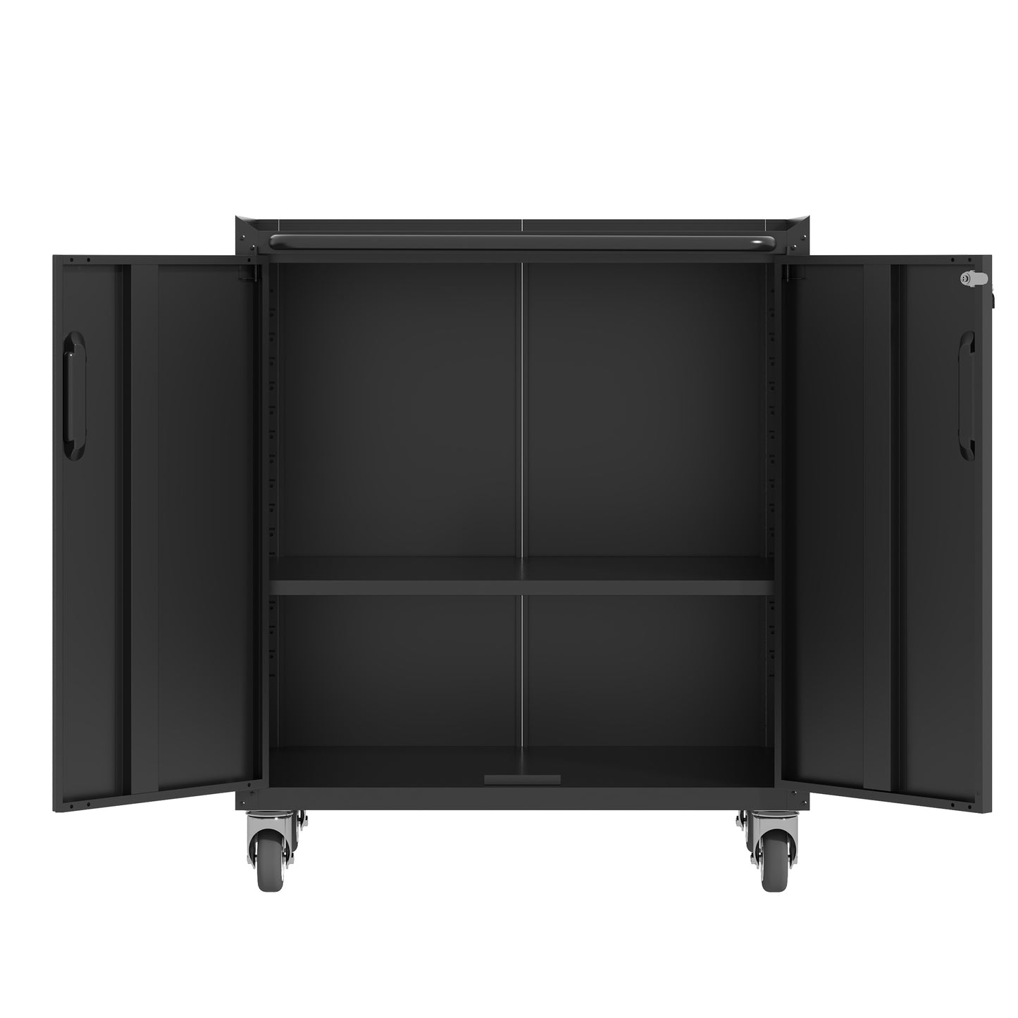 VIYET 31"H Heavy-Duty Mobile Steel Cabinet,Lockable (2 Keys)+Adjustable Shelf,360° Silent Casters, DIY Worktop, Garage/Home/Office/Kitchen