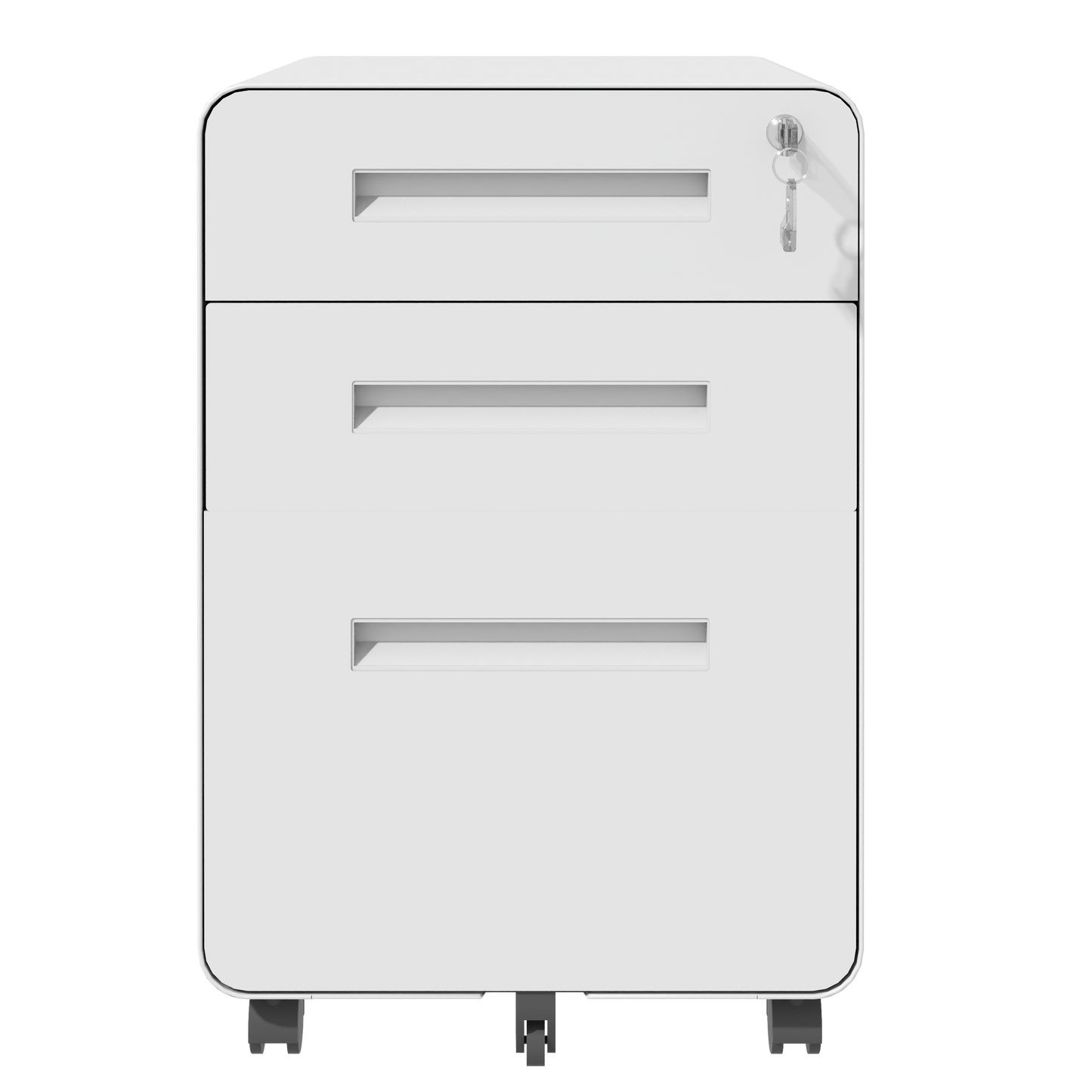 VIYET 3 Drawer Mobile File Cabinet with Lock, Fully Assembled Steel Filing Cabinet on Wheels, Holds A4 & Letter Files, 110 lb Capacity per Drawer