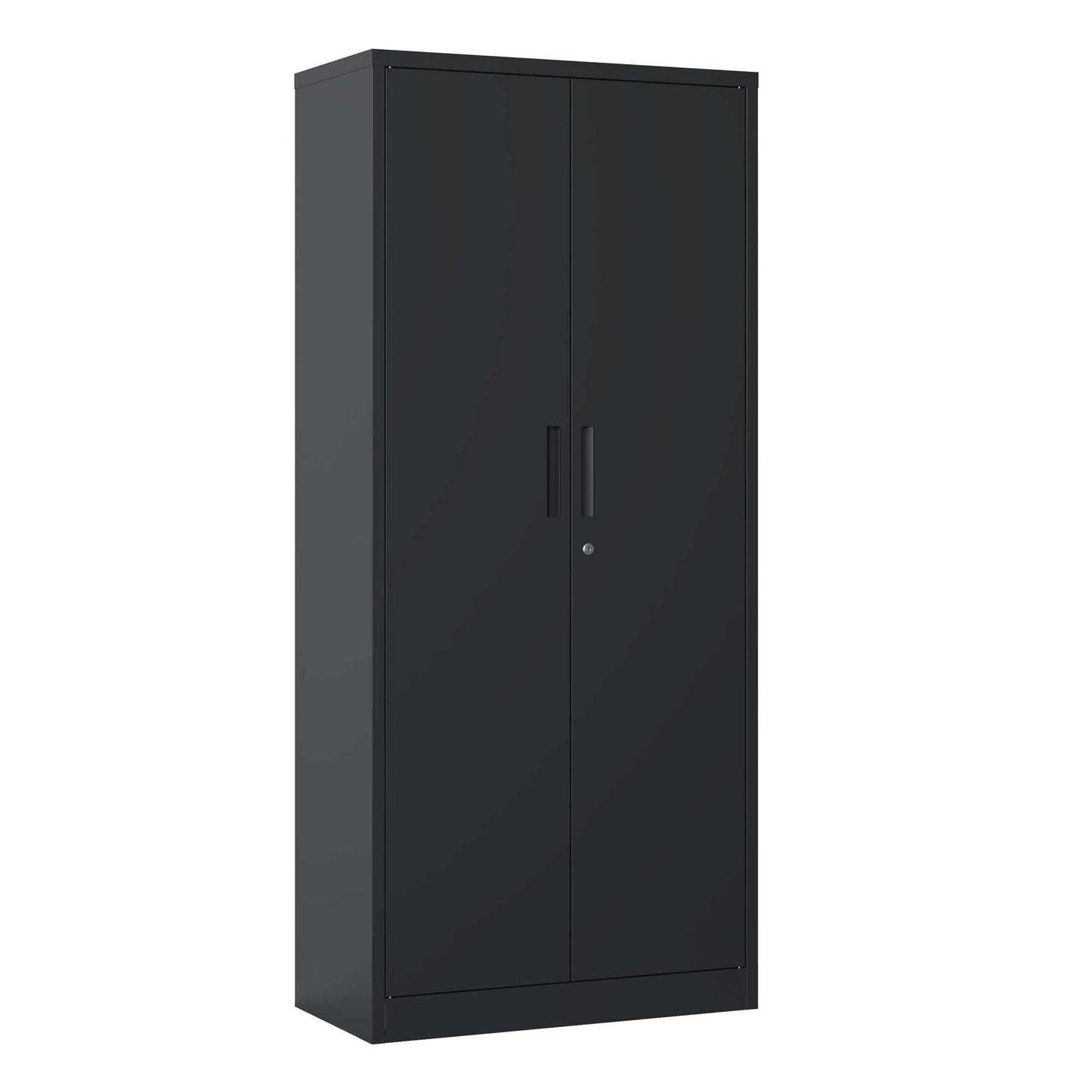VIYET 71" Metal Garage Storage Cabinet with Lock and 3 Adjustable Shelves, Black Heavy-Duty Lockable Cabinet for Home, Office & Garage