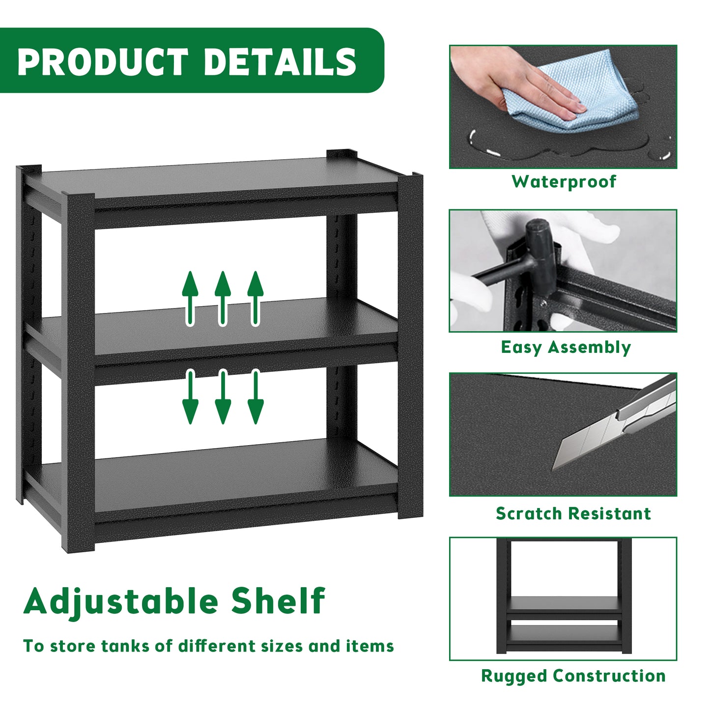 VIYET 35"H Potting Table - Solid Fir Wood Workbench with Metal Tabletop & Hooks, Adjustable Feet, Outdoor/Indoor Workstation for Garden/Garage/Workshop