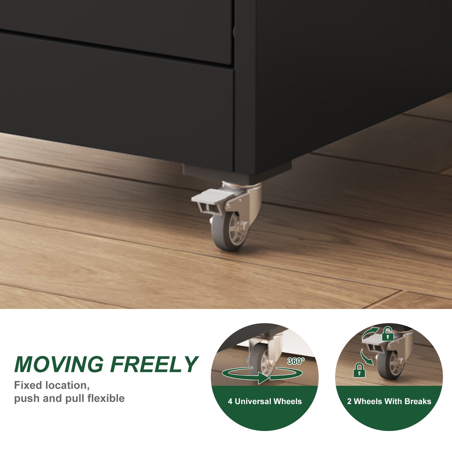 VIYET 64"H 5-Drawer Metal Vertical File Cabinet with Lock & Wheels,Heavy-Duty Storage for Home Office, Fits A4/Letter/Legal (Assembly Required)