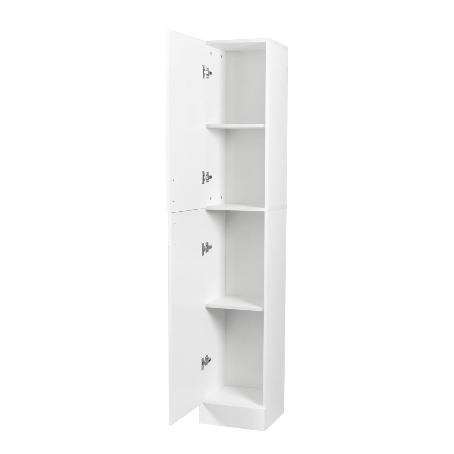 VIYET 75" Freestanding Storage Cabinet, MDF+Particle Board Organizer w/ 2 Doors & 3 Fixed Shelves (Kitchen/Dining Room Pantry),White+black