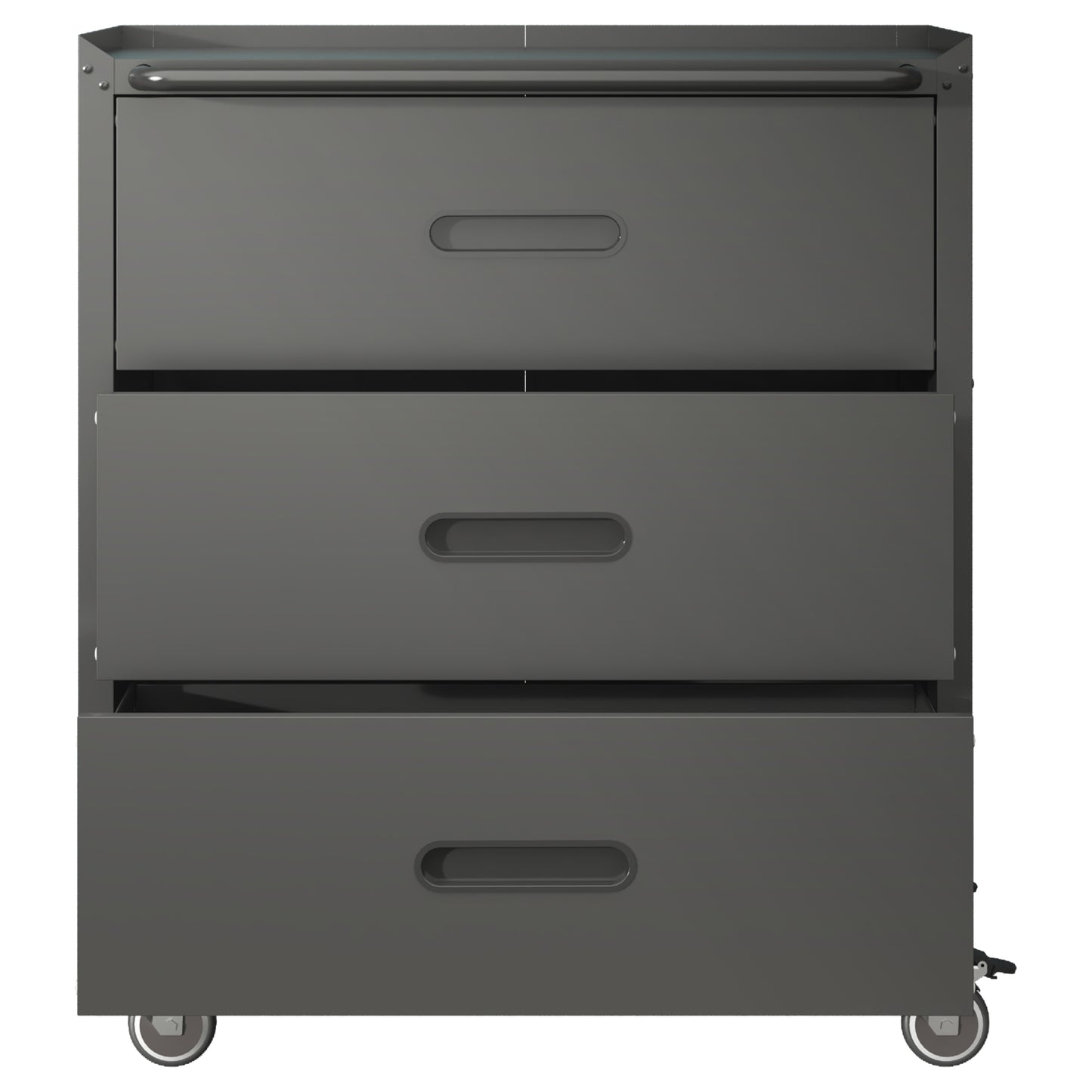 VIYET 35"H 3-Drawer Heavy-Duty Steel Storage Cabinet with Lockable Wheels, 200LBS Capacity for Garage/Office/Home Organizer (Black)