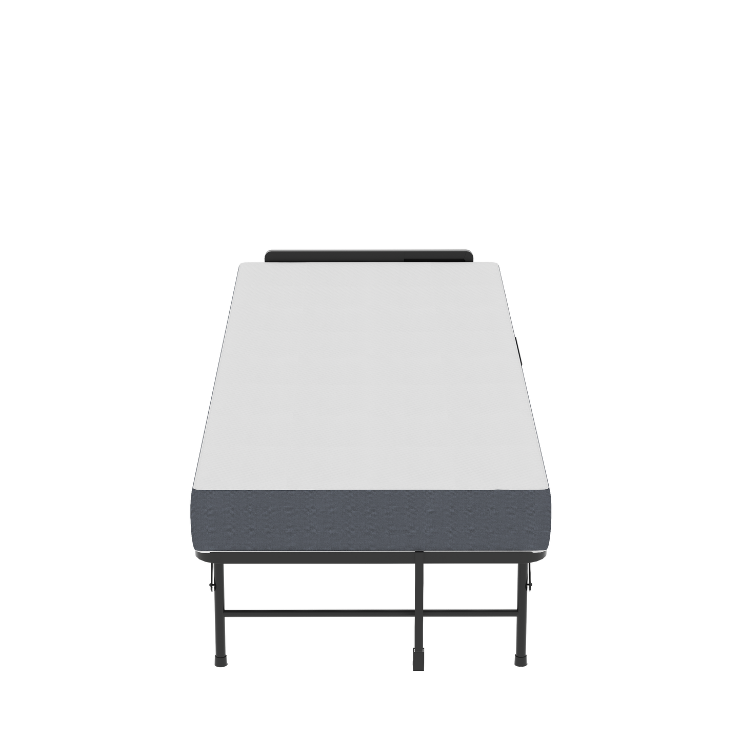 VIYET 75" Folding Rollaway Guest Bed with Adjustable Headboard, 5" Memory Foam Mattress, 450LBS Metal Frame Portable Twin Cot on Wheels