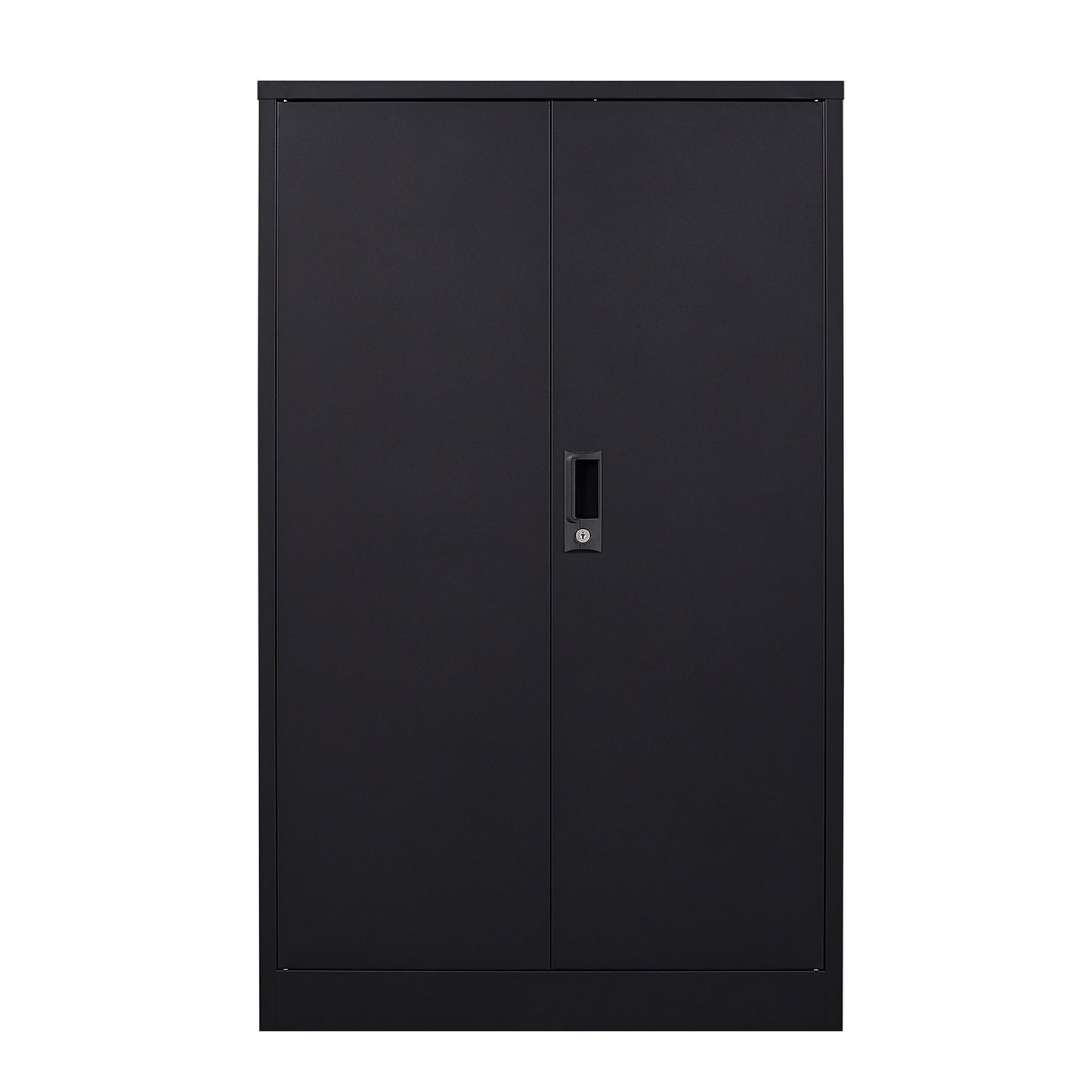 VIYET 41.97"H Metal Folding Storage Cabinet, Filing Cabinet w/ Locking Doors & Adjustable Shelf, Black