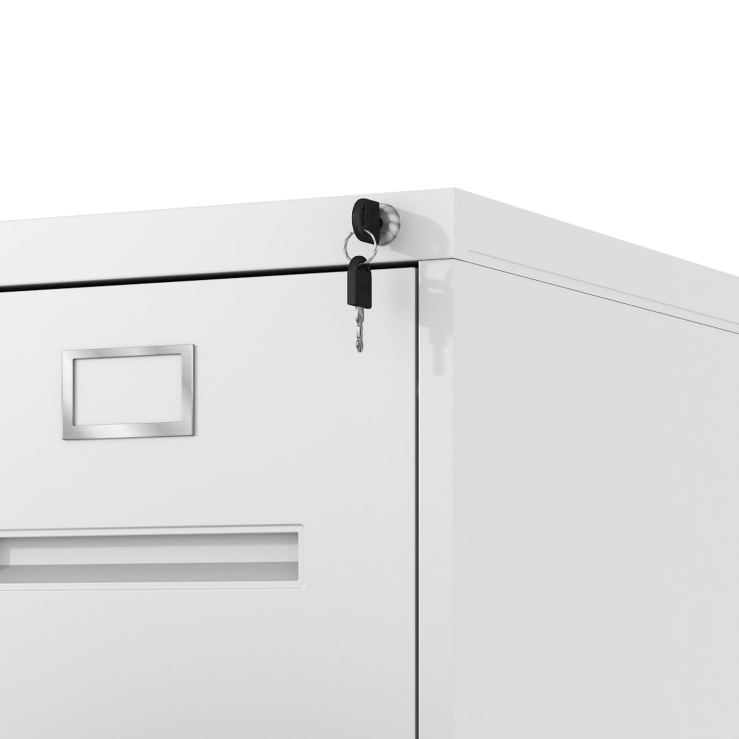 VIYET 40"H 3-Drawer White Narrow Metal Vertical File Cabinet with Lock, Steel Filing Cabinet for Home Office, Fits A4/Legal/Letter (Assembly Required)