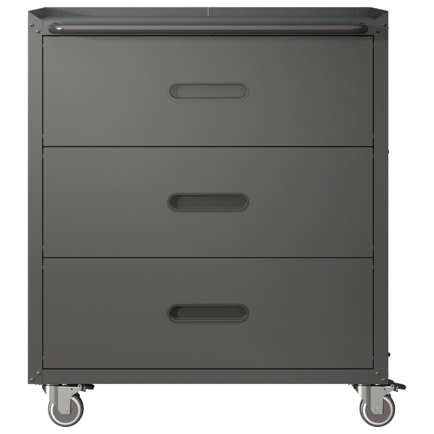 VIYET 35"H 3-Drawer Heavy-Duty Steel Storage Cabinet with Lockable Wheels, 200LBS Capacity for Garage/Office/Home Organizer (Black)