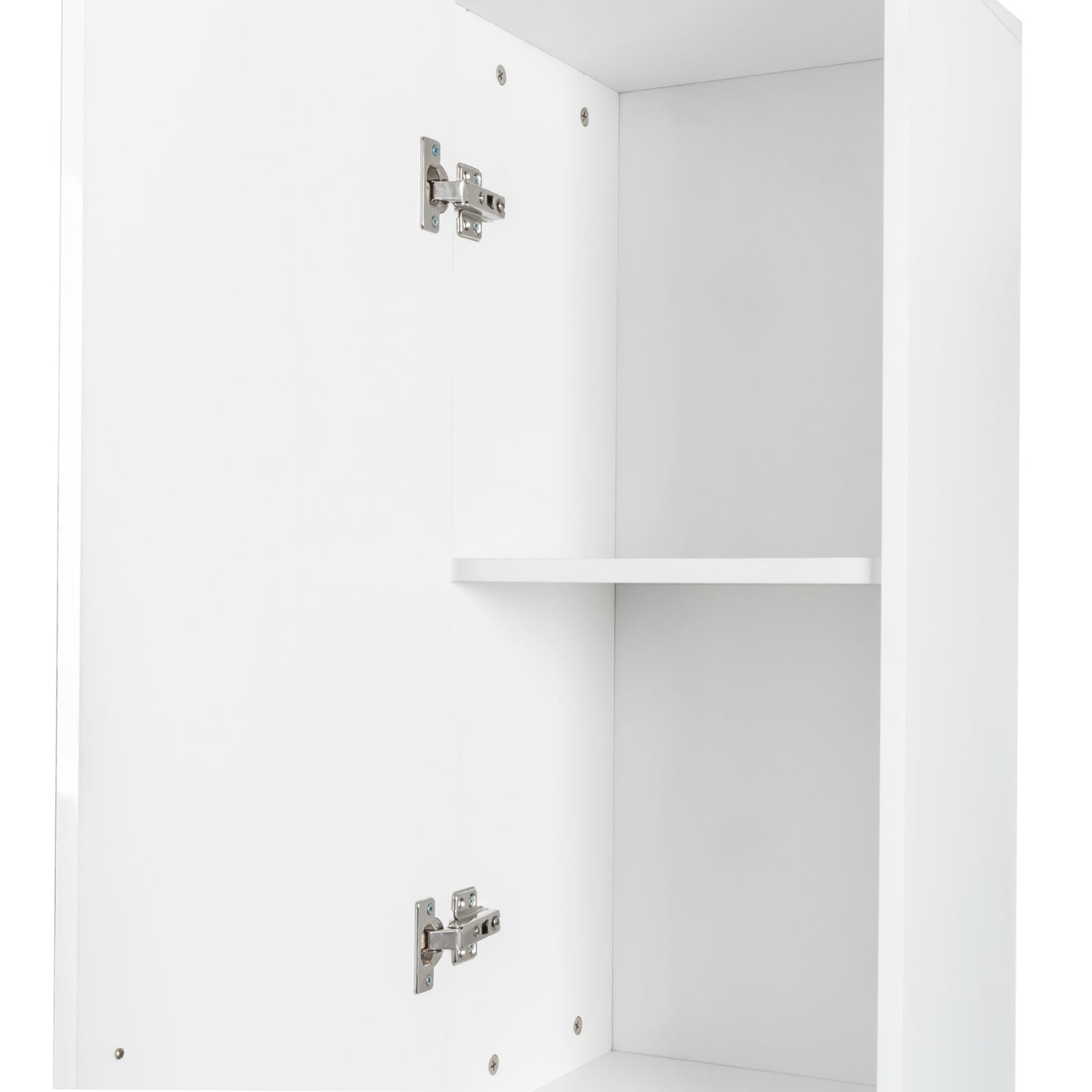 VIYET 75" Freestanding Storage Cabinet, MDF+Particle Board Organizer w/ 2 Doors & 3 Fixed Shelves (Kitchen/Dining Room Pantry),White+black