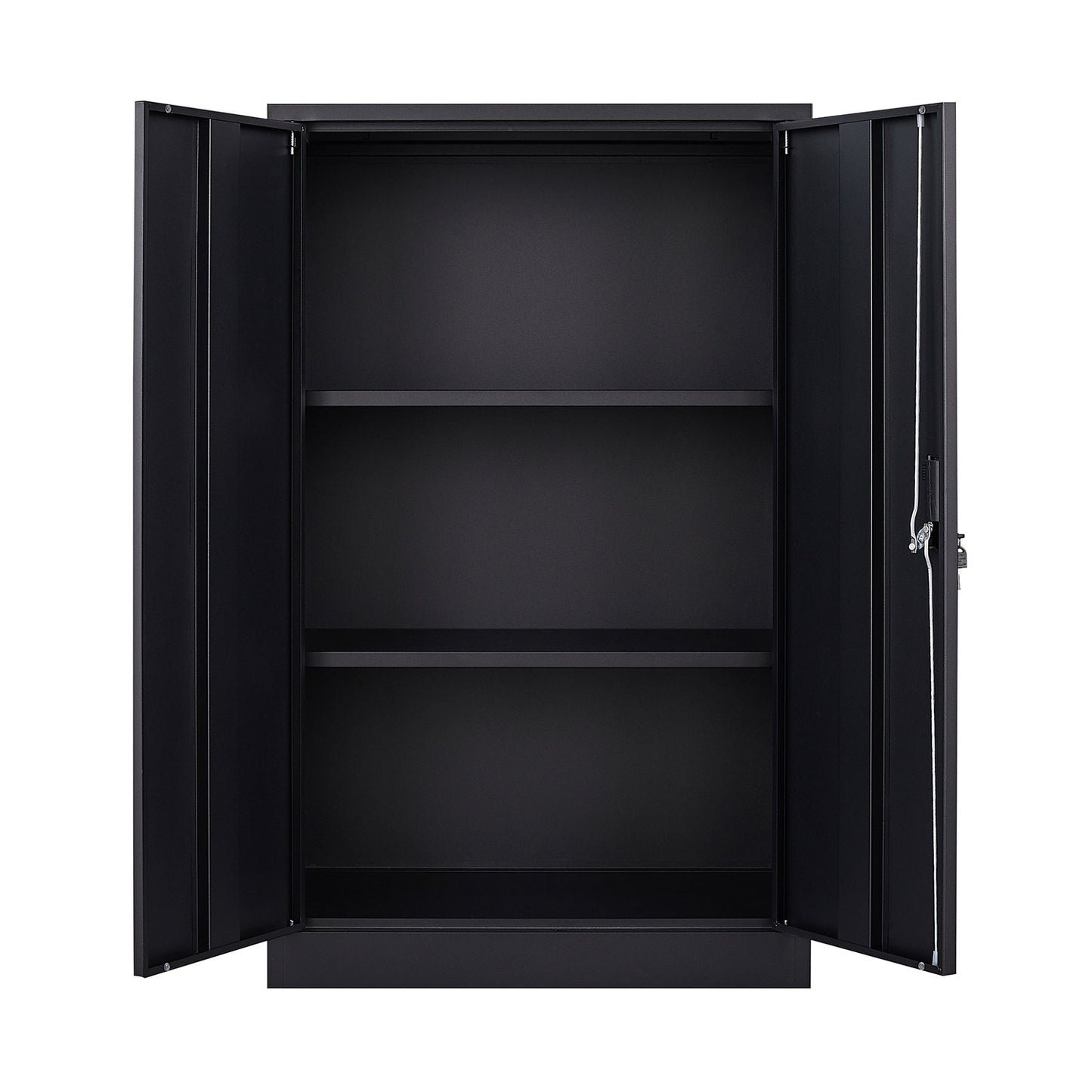 VIYET 41.97"H Metal Folding Storage Cabinet, Filing Cabinet w/ Locking Doors & Adjustable Shelf, Black