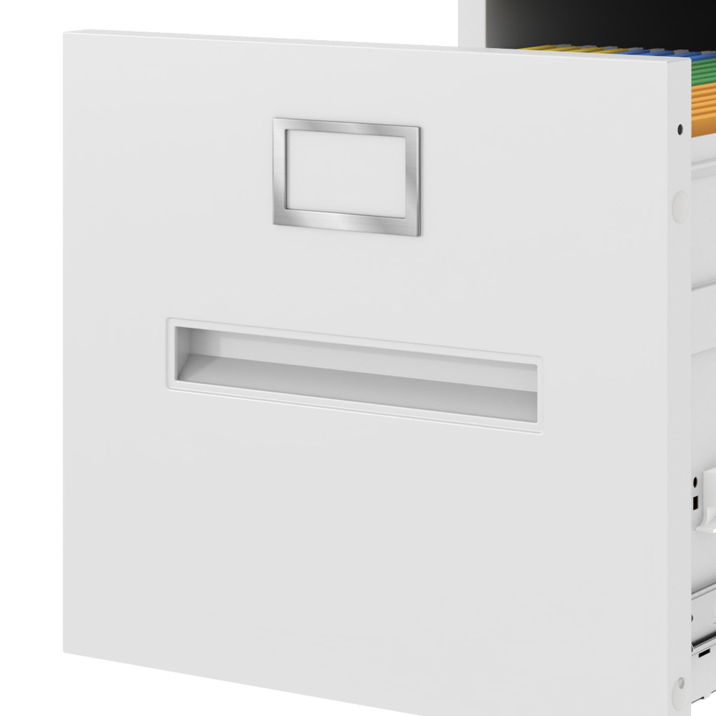 VIYET 28"H 2-Drawer White Narrow Metal Vertical File Cabinet with Lock, Steel Filing Cabinet for Home Office(Assembly Required)