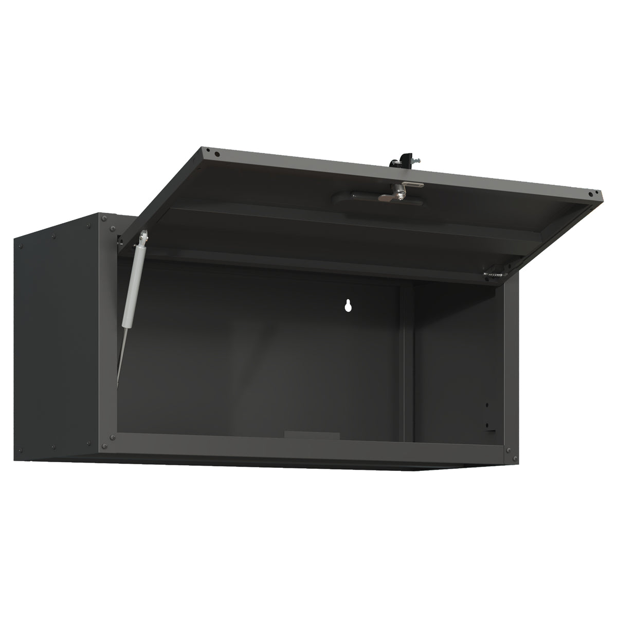 VIYET Wall Mounted Garage Cabinet, Lockable Metal Tool Storage Cabinet with Lift-Up Door, 120 Lbs Capacity, Steel Workshop Organizer