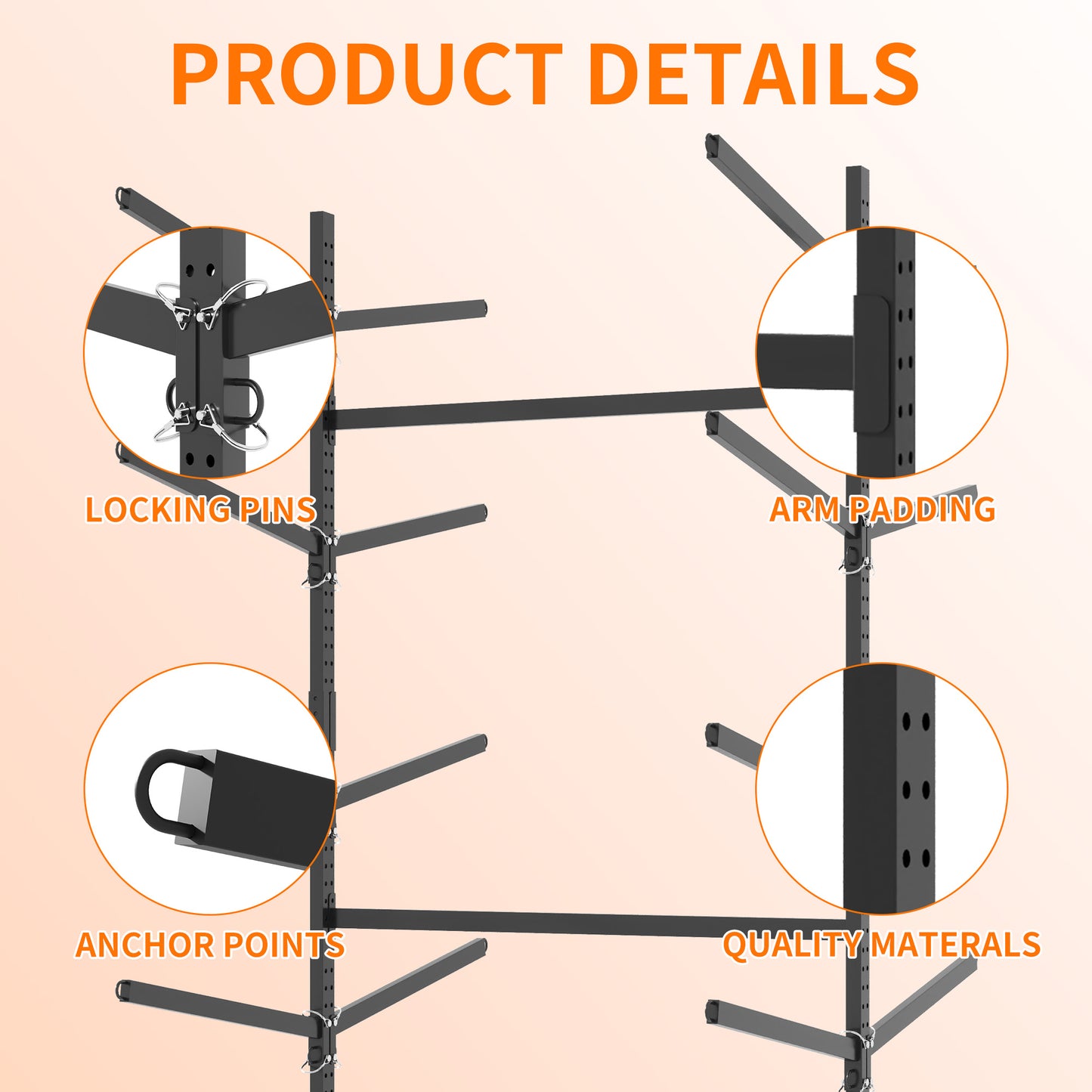VIYET 80"H 8-Kayak Heavy-Duty Freestanding Storage Rack,Adjustable Metal Stand with Wheels,800LBS Capacity for Garage/Indoor/Outdoor(Black)