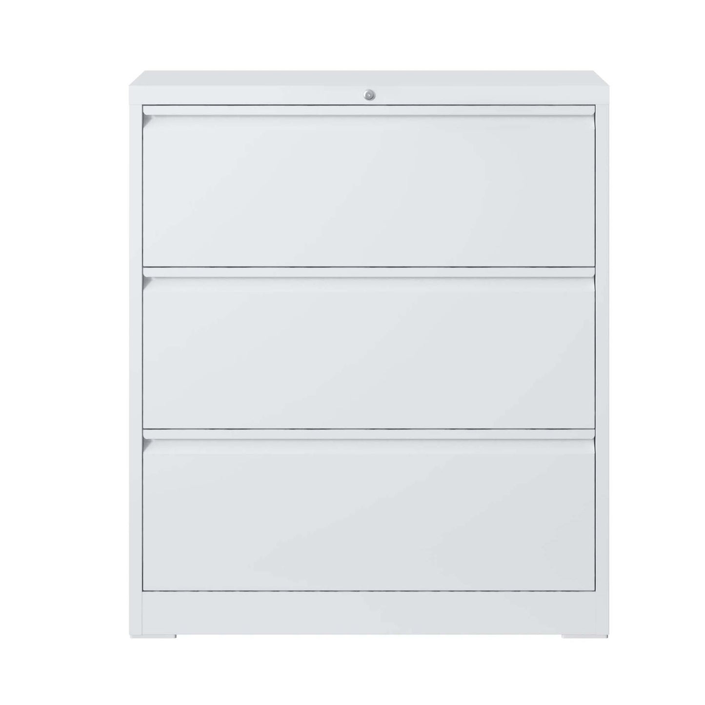 VIYET - 35"W 3-Drawer Lateral File Cabinet with Lock, Metal Filing Cabinet for Home Office, Fits Legal/Letter/A4/F4, White
