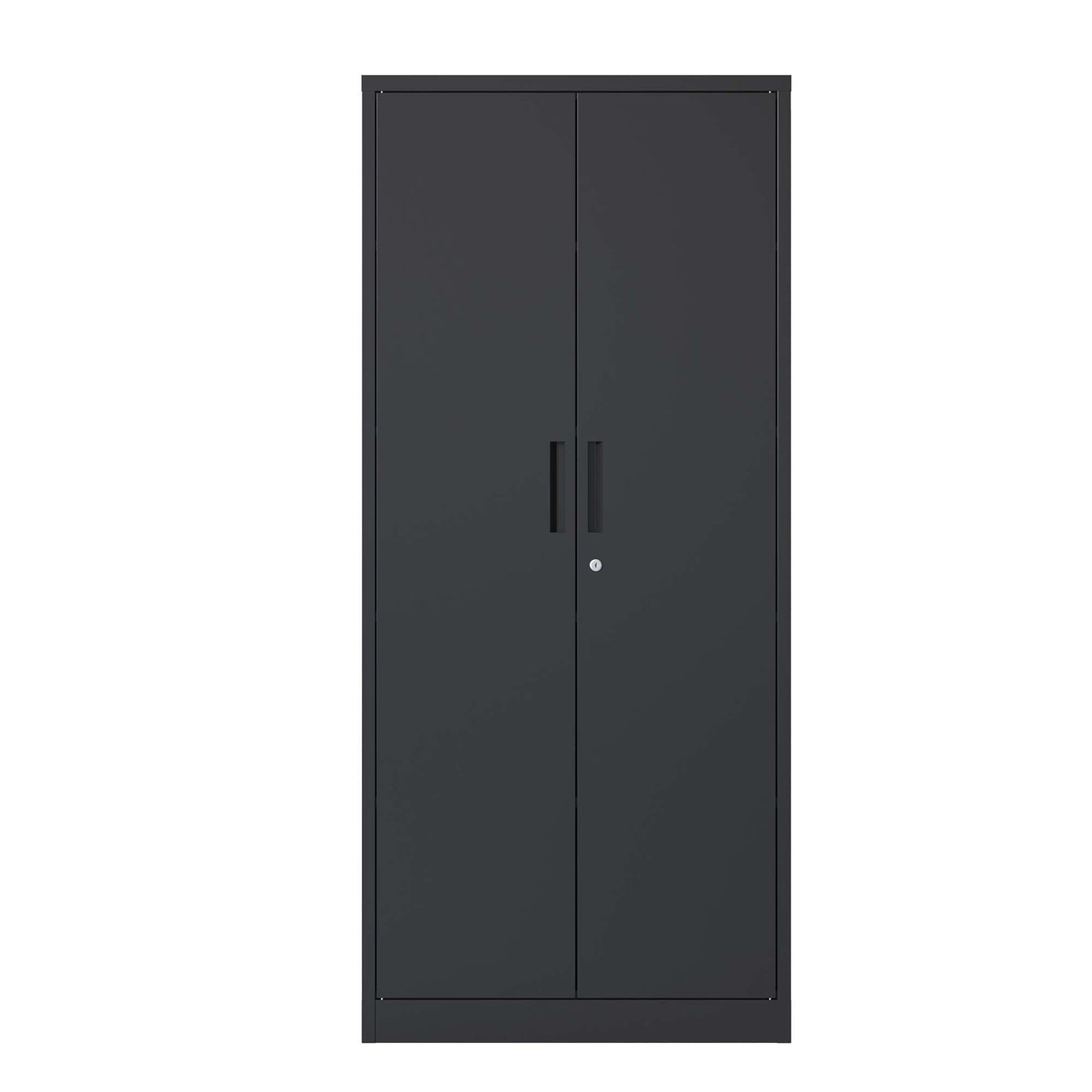 VIYET 72"H Metal Garage Storage Cabinet, Black Lockable Steel Cabinet with 4 Adjustable Shelves & Doors for Home Office Pantry Classroom