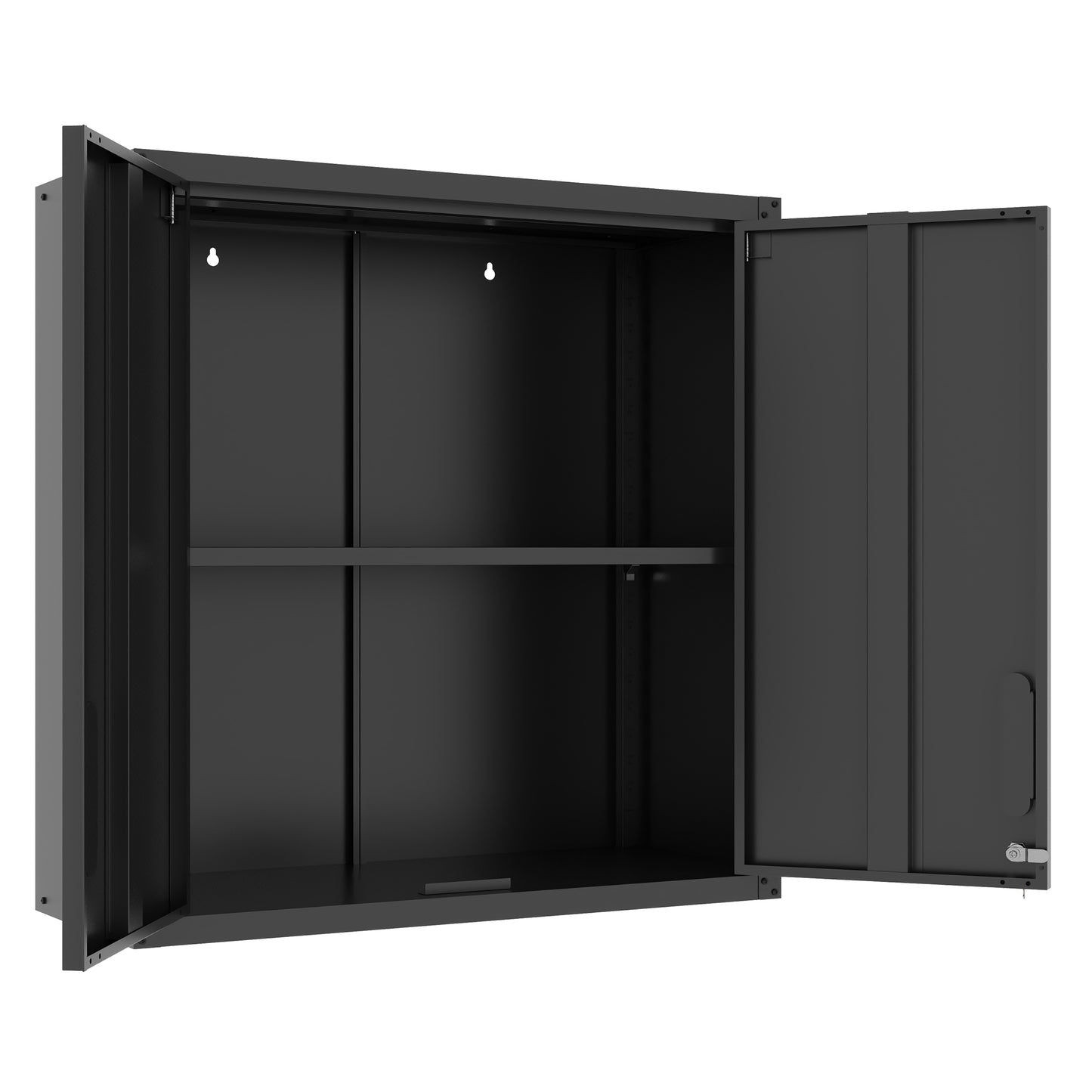 VIYET 30"H Wall-Mounted Metal Tool Storage Cabinet,2 Locking Doors,1 Adjustable Shelf&1 Open Drawer, for Garage/Office/Warehouse, Assembly Required