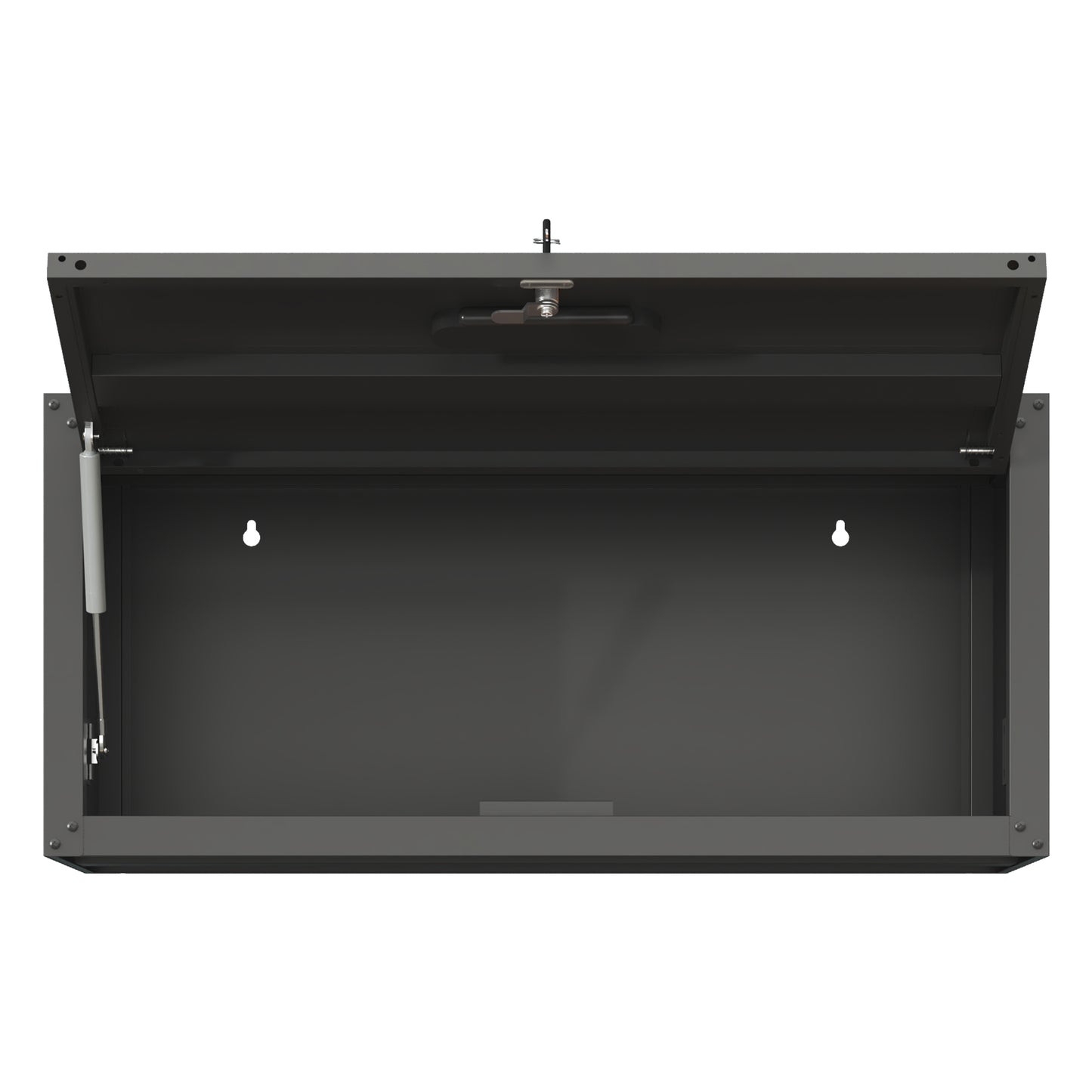 VIYET 13"H Heavy-Duty Wall-Mounted Metal Cabinet - Hydraulic Lift Door + Lock, Modern Black Storage for Garage/Workshop/Utility Room/Pantry