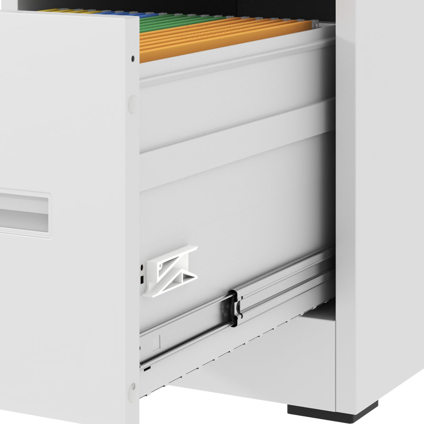 VIYET 40"H 3-Drawer White Narrow Metal Vertical File Cabinet with Lock, Steel Filing Cabinet for Home Office, Fits A4/Legal/Letter (Assembly Required)
