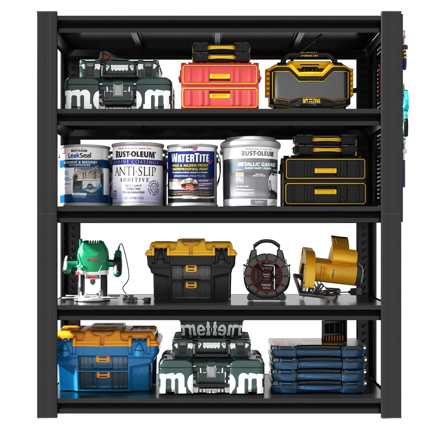 VIYET 72"H 5-Tier Adjustable Metal Shelving with Pegboard, 2000LBS Heavy-Duty Storage Rack for Garage Kitchen Office
