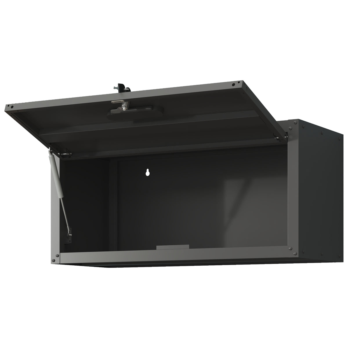 VIYET Wall Mounted Garage Cabinet, Lockable Metal Tool Storage Cabinet with Lift-Up Door, 120 Lbs Capacity, Steel Workshop Organizer