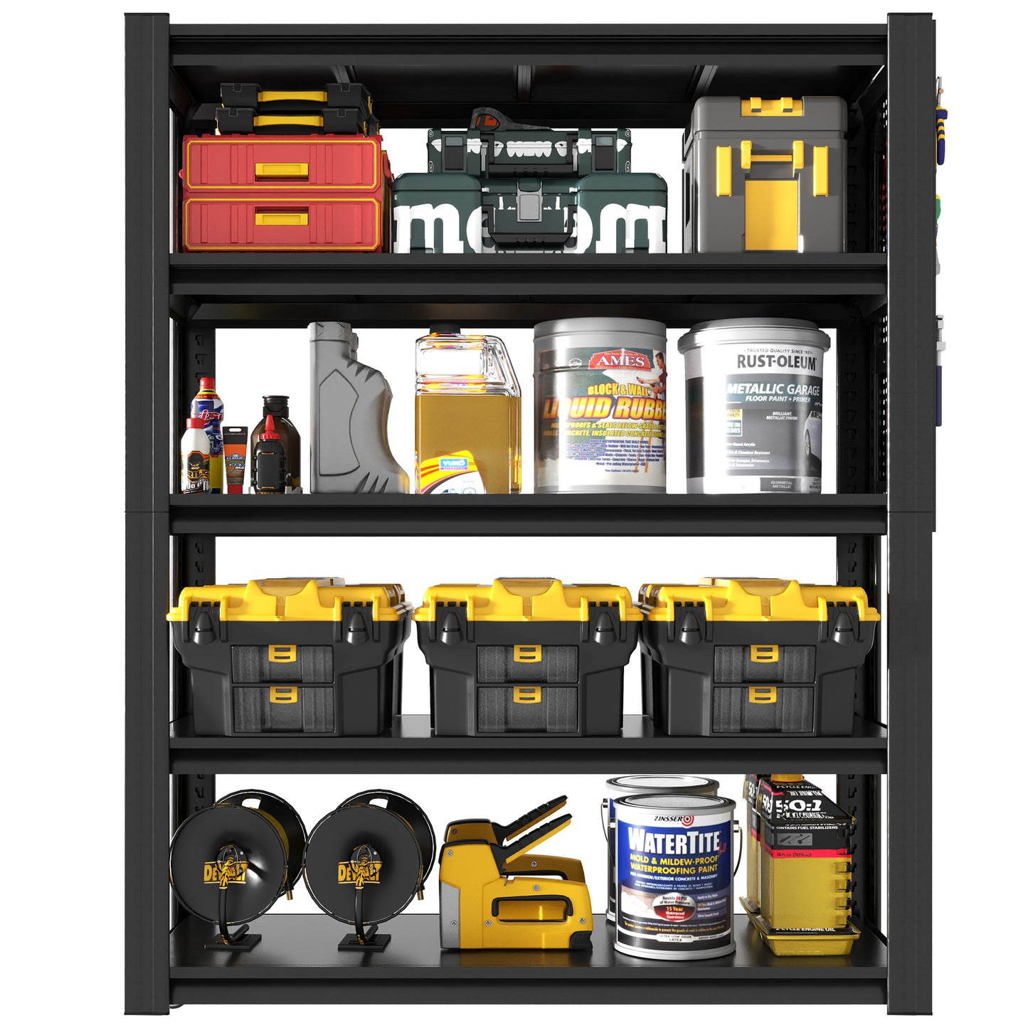 VIYET 78"H 5-Tier Heavy-Duty Metal Shelving with Pegboard- 2000LBS Total Capacity (400LBS/Shelf), Adjustable Multipurpose Storage Rack for Garage/Warehouse/Office/Kitchen - 47.2"W×18"D