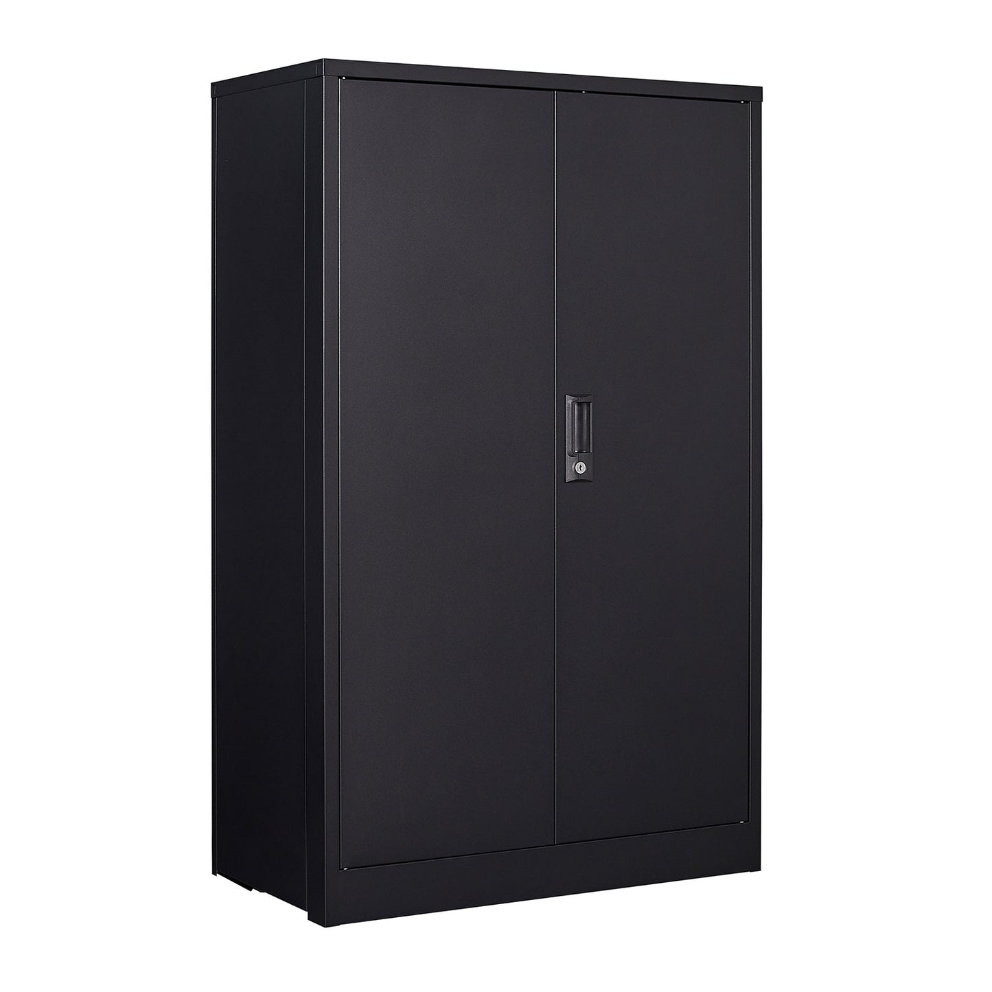 VIYET 41.97"H Metal Folding Storage Cabinet, Filing Cabinet w/ Locking Doors & Adjustable Shelf, Black