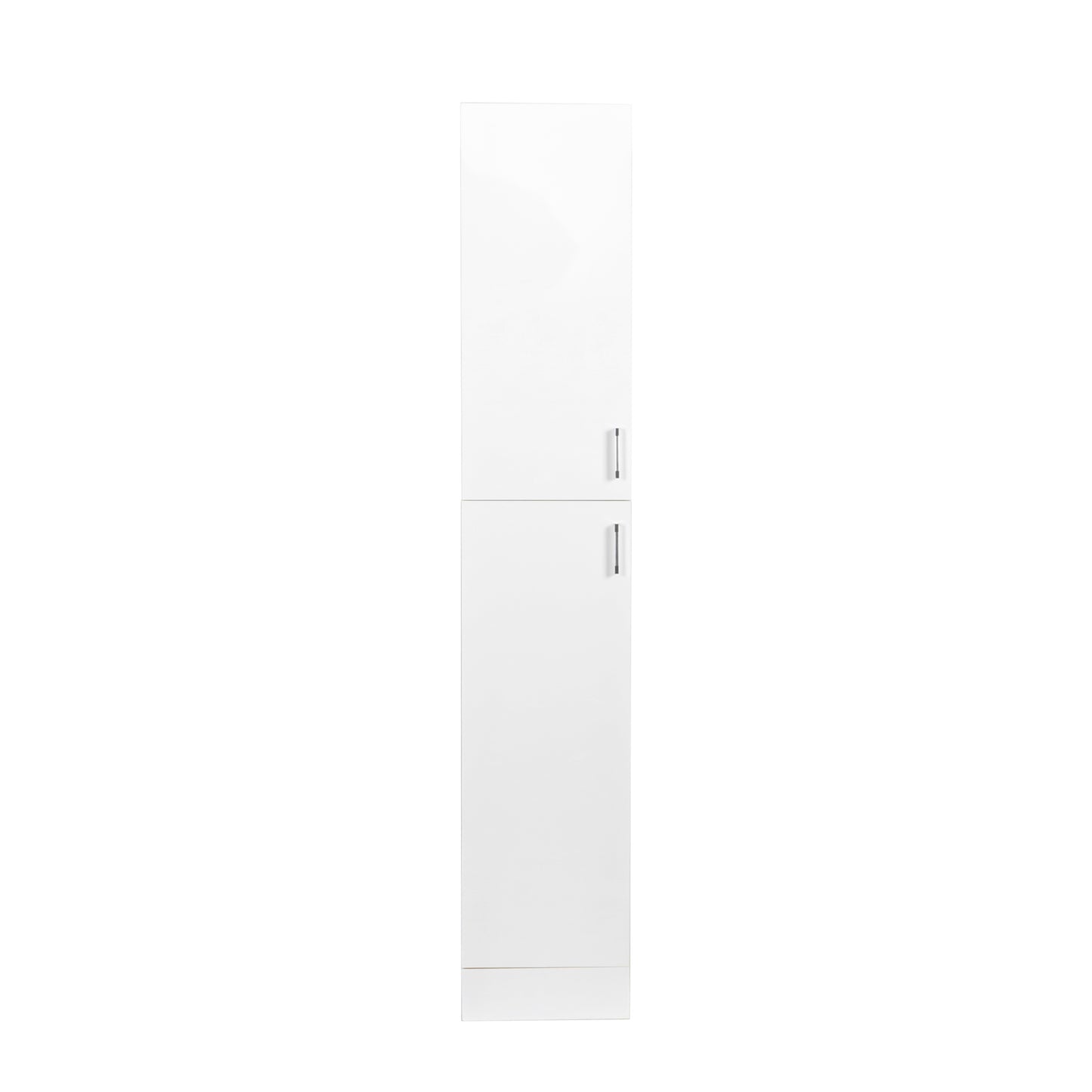 VIYET 75" Freestanding Storage Cabinet, MDF+Particle Board Organizer w/ 2 Doors & 3 Fixed Shelves (Kitchen/Dining Room Pantry),White+black