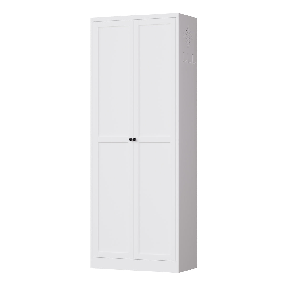 VIYET 72" Black Metal Pantry Cabinet with Doors, 5 Adjustable Shelves, Freestanding Kitchen Storage Cabinet for Pantry, Bathroom & Home