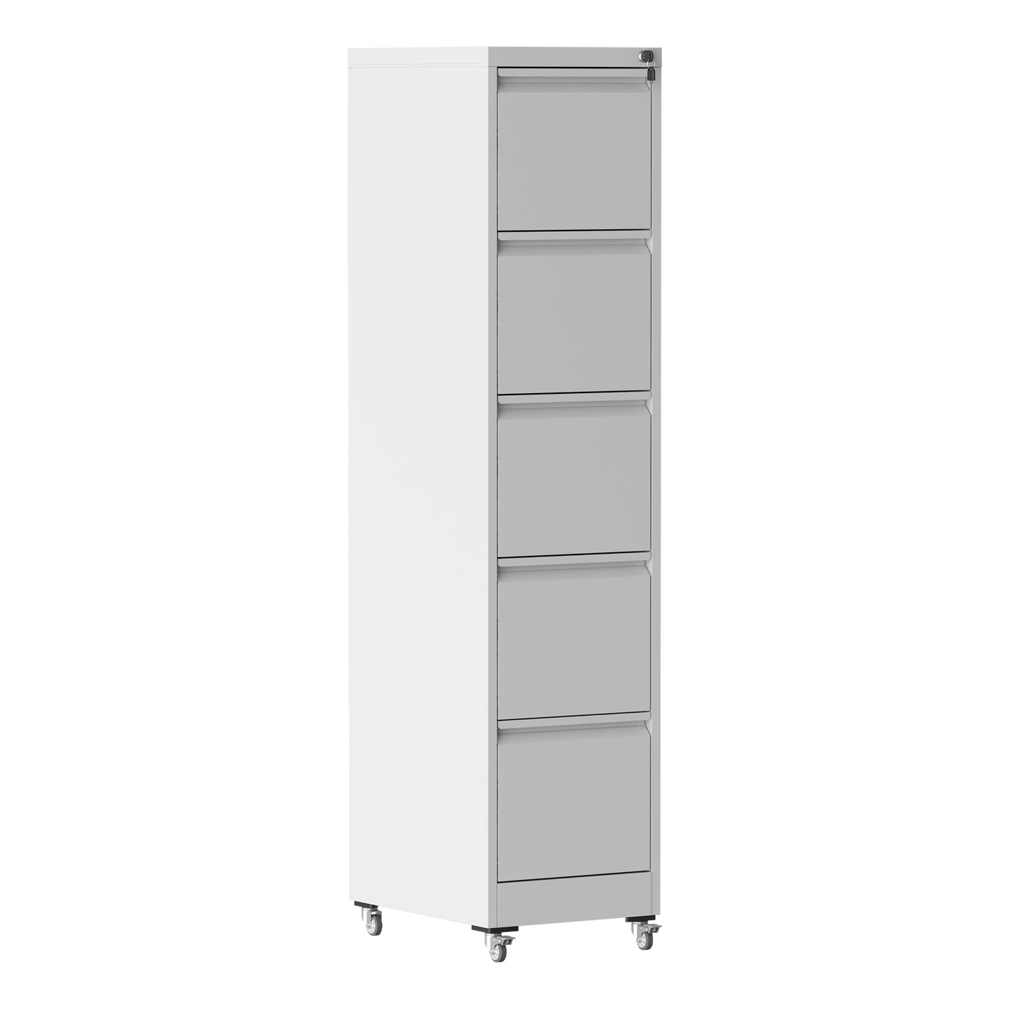 VIYET 64"H 5-Drawer Metal Vertical File Cabinet with Lock & Wheels,Heavy-Duty Storage for Home Office, Fits A4/Letter/Legal (Assembly Required)