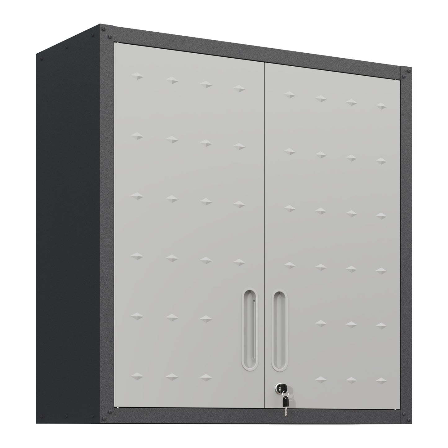 VIYET 30"H Wall-Mounted Metal Tool Storage Cabinet,2 Locking Doors,1 Adjustable Shelf&1 Open Drawer, for Garage/Office/Warehouse, Assembly Required