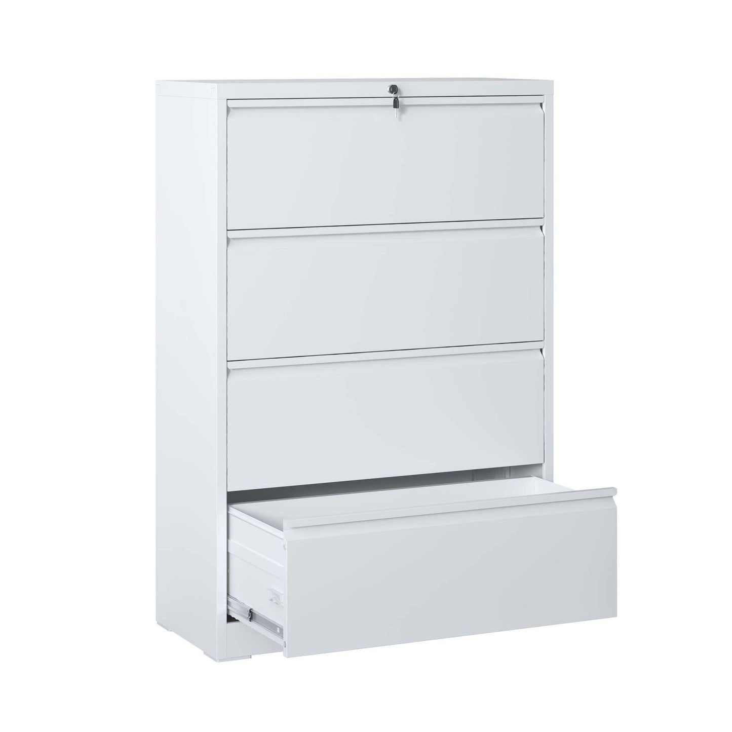VIYET 4-Drawer Locking Lateral File Cabinet, Heavy-Duty Metal Office Storage with Full-Extension Drawers, Fits Letter, Legal & A4 Files