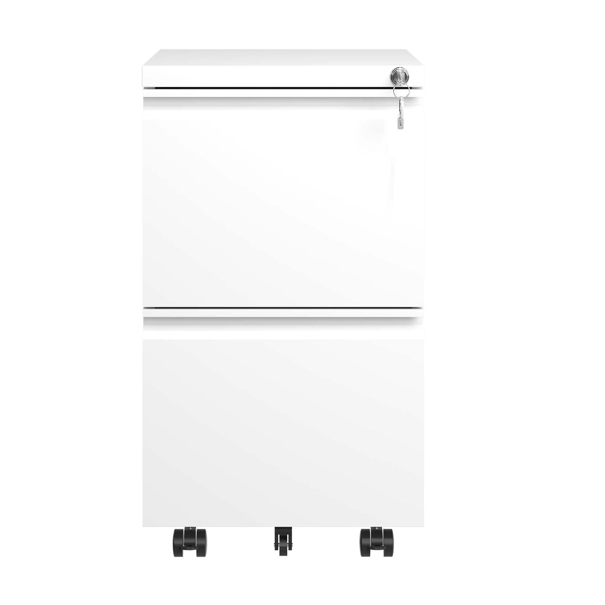 VIYET 2 Drawer Mobile File Cabinet, Rolling Filing Cabinet with Lock, 5 Casters, Fully Assembled, Fits Legal, Letter & A4 Files