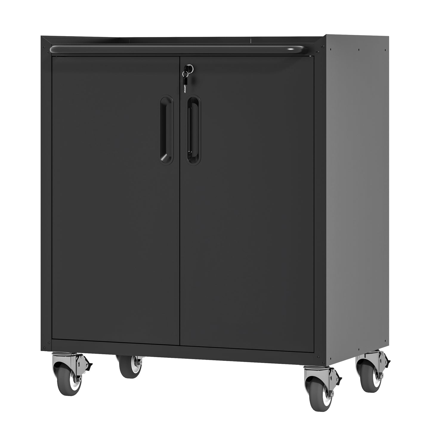 VIYET 31"H Heavy-Duty Mobile Steel Cabinet,Lockable (2 Keys)+Adjustable Shelf,360° Silent Casters, DIY Worktop, Garage/Home/Office/Kitchen