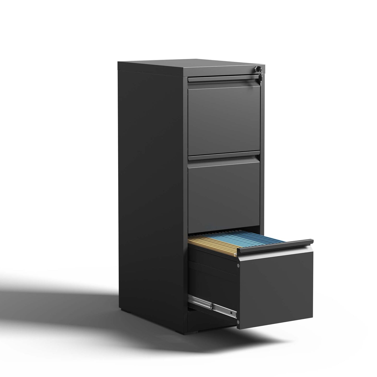 VIYET 40" Vertical 3-Drawer Metal File Cabinet Series with Lock, Tall Locking Filing Cabinets for Home Office, Fits Letter, Legal & A4