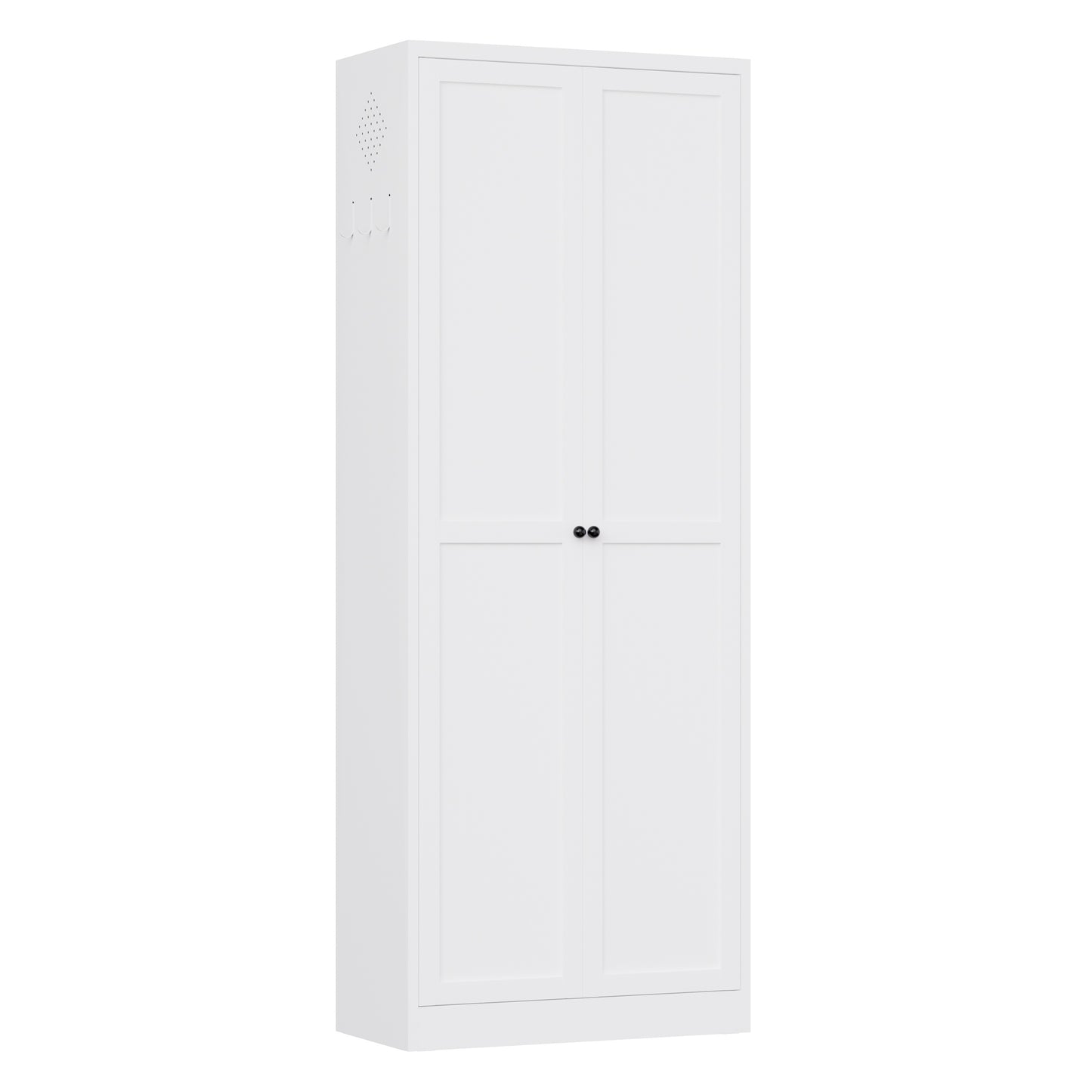 VIYET 72" Metal Pantry Cabinet with Doors, White Kitchen Storage Cabinet, Freestanding Organizer with 5 Adjustable Shelves